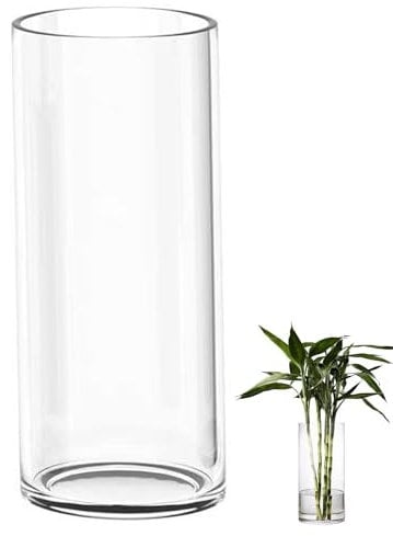 TSKDKIT Extra Large Glass Vase for Flowers 40cm Glass Cylinder Vase Thickened Clear Vases for Living Room Modern Large Vases 40 x 12cm