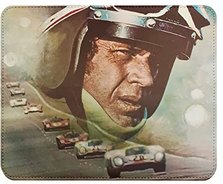 Mouse Mat Leather Look Movie Poster / Le Mans / Steve MC Queen – 22 x 18 cm