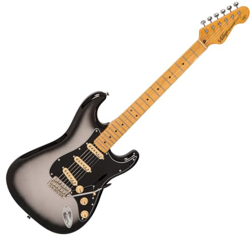 VINTAGE V6 ELECTRIC GUITAR MAPLE - SILVER BURST