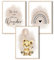 MeinBaby123® I Bilder Kinderzimmer | 3er Set DIN A4 Poster Set | Wandbilder | Kinderzimmer Poster | Deko Bilder Kinderzimmer Mädchen und Jungen | Wandposter Premium (Löwe & Luftballon beige)