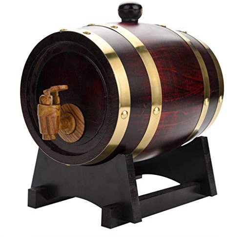 COERSD Baril De Stockage De Whisky, 3 litres De Baril De Chêne Vintage Distributeur De Vin Distributeur De Vin Rouge Distributeur d'eau en Bois Stockage Whisky Vin Vinaigre Bière-5L
