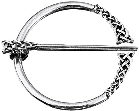 Épingle à cape vintage sourcing map – Broche penannulaire Fermoir Écharpe Châle Cardigan Boucle pour Femme Homme Accessoire de Costume, Zinc