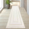 Teppich-Traum Teppich Korridor Elegant Klassischer Fransen Vorleger Schrank Edle Bordüre- Creme Gold, 80 x 300 cm