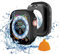 Yolovie 2 in 1 wasserdichte Hülle Kompatibel für Apple Watch Ultra/Ultra 2 49mm Displayschutz, iWatch Zubehör Glas PC Hard Schutz Case Schutzhülle + Hinterer Rahmen Gehäuse Damen Herren 49mm Schwarz
