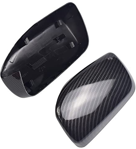 Kakulkomen 1 Paar Rückspiegel-Abdeckungen, links und rechts, für B-MW 5er-Serie E60 E61 E63 E64 2004–2008 520i 525i 528i 528xi 530i (Kohlefasermuster)