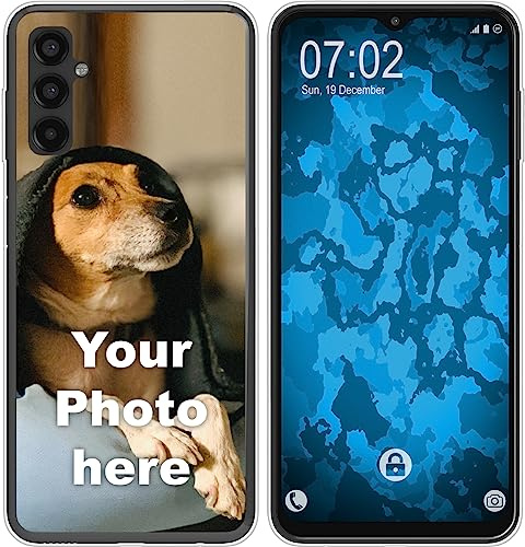 PhoneNatic personalisierte Handyhülle für Samsung Galaxy A14 5G Custom Case transparent zum selbst gestalten mit eigenem Foto Bild Text individuell