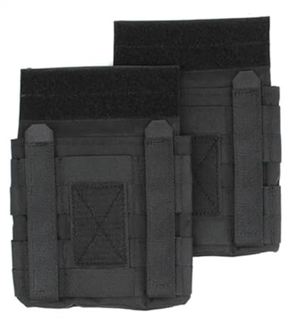 Tactical Molle Side Plate Pouch Set, Airsoft High Capacity Pouch Fixing Vest Accessories, Camo Side Protect Plate Pouch. (BK)