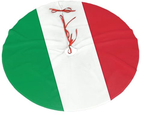 Dekorativer Plüsch-Baumrock mit Italien-Flagge, bedrucktes Design, langlebig und lichtecht, bringt Farbe in Ihren Urlaub, 122 cm, dekorieren Sie das Leben