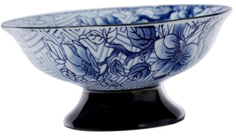 Zerodeko Coupe à Fruits En Céramique Pied Plateau De Service à Fruits Chinois Bol Décoratif En Céramique Exquis Collations Desserts