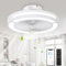 Ohniyou Ventilador de Techo de Bajo Perfil con Luz Regulable, 19 Pulgadas de Montaje Empotrado, Pequeño Ventilador de Techo Moderno Sin Aspas Cerrado para Dormitorio, Habitación de Los Niños（Blanco）