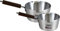 Milk Pan Set Aluminium Pan Soup Saucepan Combo Home Catering Restaurant Milk Pan with Wooden Handle (17cm & 22cm Set)