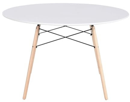 Home ESPRIT Esstisch, Weiß, Schwarz, natürliche Birke, MDF, 120 x 120 x 74 cm