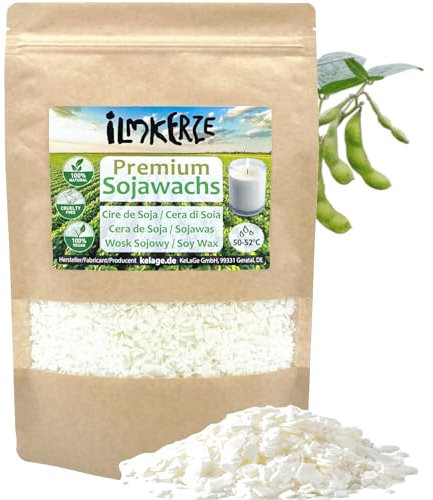 Ilmkerze® Premium Sojawachs Flocken 900 g | natürlich | nachhaltig | palmölfrei | für Kerzen Kosmetik DIY Größen bis 10 kg