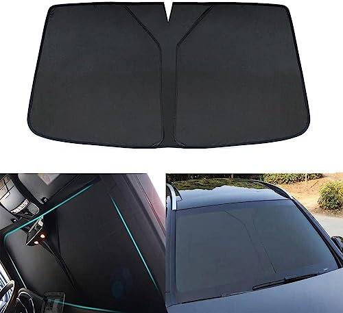 DIOTTI Auto Frontscheibe Sonnenblende für Opel Zafira A/Zafira B/Zafira Tourer C 1999-2019, UV-Schutz Wärmeisolierung Windschutzscheiben-Sonnenschutz, Faltbarer Frontscheibenabdeckung,Black