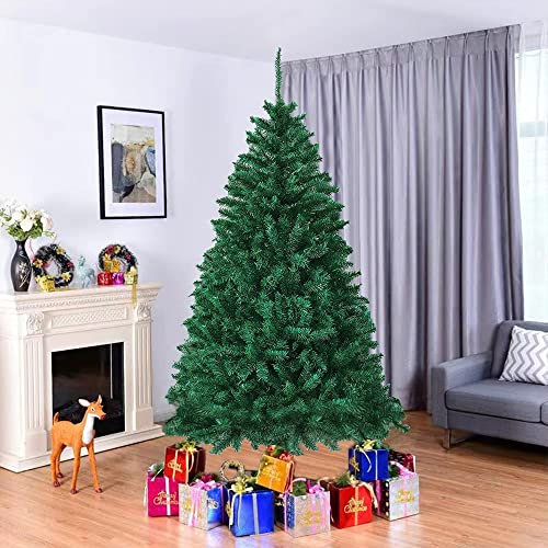 OHMG Albero di Natale artificiale da 180 cm, con 600 rami, con supporto in metallo, albero di Natale in PVC, decorazione natalizia (800 rami)