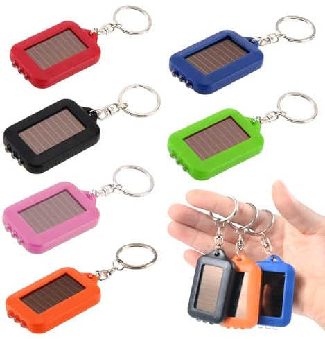 POCKETMAN 6 Stück Schlüsselanhänger Taschenlampe Solare Aufladung 3 LED Taschenlampe Schlüsselanhänger Hohe Helligkeit Solar Mini Licht für Outdoor,Wandern und Notbeleuchtun Sicherheitslampe