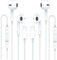 Amoner für Phone In-Ear Headphones with Cable, 2 Pack HiFi Stereo Earphones with Lightning Connection, Microphone and Volume Control, Compatible with iPhone 14/13/12/11/Pro/SE/X/XS/XR/8/7