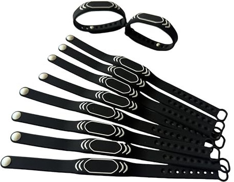 10 pulseras de identificación inductiva RFID de 125 KHz con etiqueta NFC, impermeable, para gestión de acceso, 10 unidades