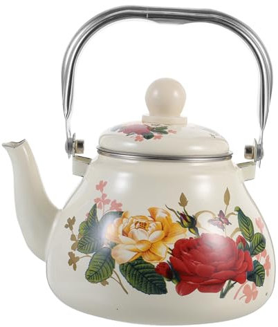 Cabilock Teekessel Mit Blumenmuster Nachmittagstee-Set Vintage- Teekessel Für Den Herd Teekannen Sieb 1 L Fassungsvermögen