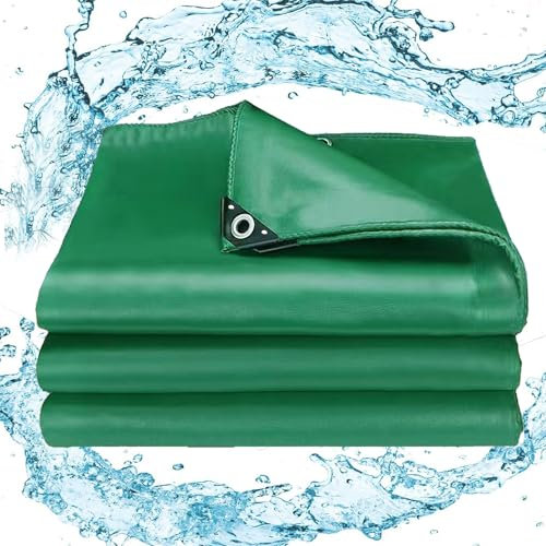 Bâche Voiture Piscine 4x6 m 500g/m² Bâche Imperméable Ultra Lourde et Résistante Revêtue des Deux côtés avec Oeillets Couverture Étanche pour Jardin, Piscine LXX94W, Vert