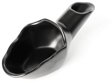 Coffee Bean Measuring Scoop with Funnel Coffee Bean Dosing Cup Ceramic Ground Coffee Spoon for Coffee Tea Sugar Flour (Black)