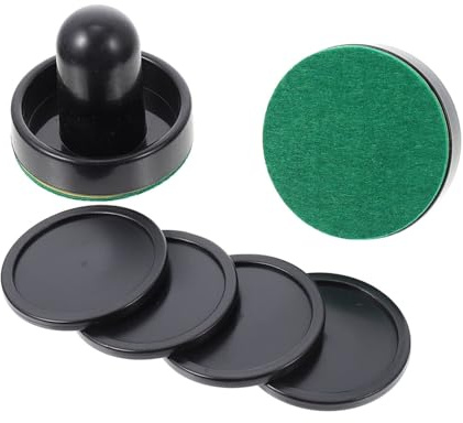 Ensemble de Air Hockey – 2 poussoirs de Air Hockey et 4 palets de Air Hockey pour tables de jeu | Pagaies et poussoirs de rechange | Accessoires parfaits pour les jeux de Air Hockey