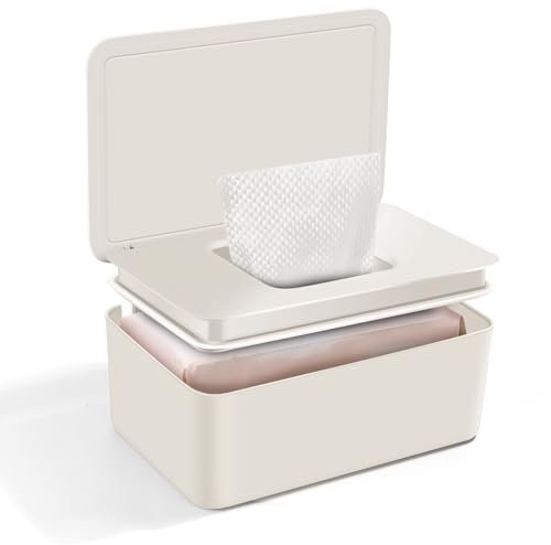 Vonsera Box für Feuchttücher mit Deckel, Nachfüllbare Feuchtes Toilettenpapier Box für Baby, Feuchttuchspender Baby für Zuhause und Büro