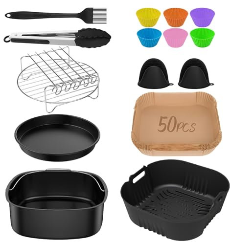 15-teiliges Airfryer Zubehör für Philips Airfryer XXL (HD9285/90, HD9876/90, HD9650/90),NINJA MAX PRO 6,2L AF180EU Heißluftfritteuse Zubehör,Air fryer Zubehör für COSORI XXL BPA-frei Wiederverwendbar