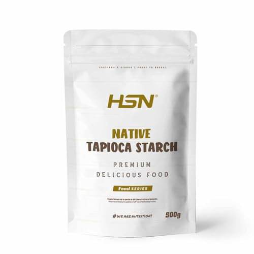 HSN Almidón de Tapioca | Sabor Natural 500g = 33 Servicios | 100% Natural Origen Yuca | Ideal Recetas Sin Gluten Espesante | Sin Azúcares Ni Excipientes | No Incluye Dosificador | No-GMO, Vegano