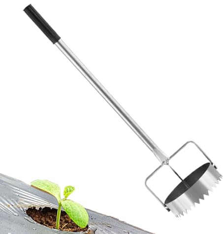 Perforateur de film de paillage | Outil à main en acier inoxydable pour plantation | Outil de jardinage pour transplantation et gestion de l'arrosage