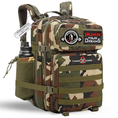 THORXCORE Rucksack Militär – Taktischer Rucksack 45L wasserdicht | Tactical Backpack mit Patches, organisiertem Stauraum