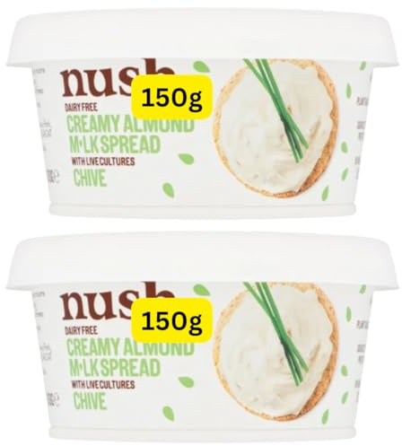 Chive Almond Cream Cheese Style Spread Dairy Free 150g Nushs (2x150g)