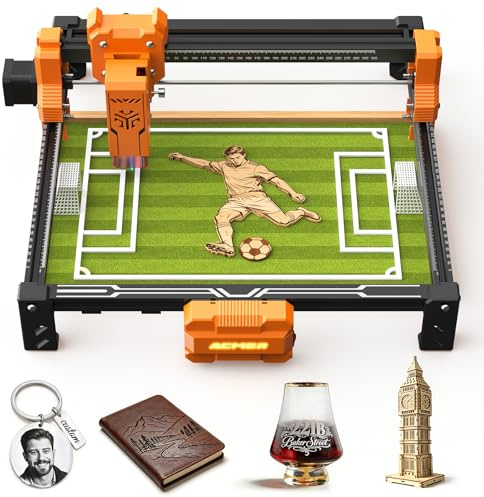 ACMER S2 7W Laser Engraver Machine, Class 1 Laser Cutter, 48W Output Engraver,0.01mm Precision, 300×300mm Engraving Area, 10000mm/min Speed, for Wood, Metal, Acrylic, Leather, DIY & Education