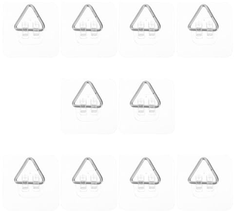 Générique Lot de 10 Crochets Muraux Adhésifs Invisibles 5,7x5,7x0,2 Cm pour Cadres Photo et Assiettes Suspendues, Supports sans Perçage Adaptés Surfaces Lisses, Porte-assiette Mural