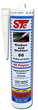 STC 1K Dichtmasse Kleben und Dichten MS Polymer weiß 290 ml Kartusche Karosseriekleber Kraftkleber Karosseriedichtmasse (weiß)