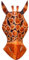 Wogeka - 20 cm Giraffe Wand-Maske - Handarbeit aus Holz als Geschenk-Idee zu Geburtsag Weihnachten zur Afrika Deko Maske74