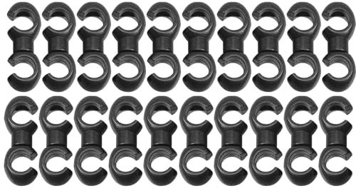 COOLWHEEL 20Pcs Bike Cable Clips Hook, Bicycle Rotating S-Hook Shift and Brake Cable Housing Fixing Holder Parts & Components for Cycling MTB Gear Cable