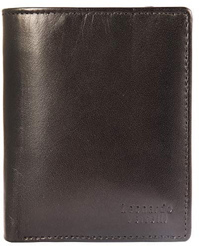 LEONARDO VERRELLI Herren-Geldbörse Echtleder RFID 10x12 cm Hochformat 3000302 (Dunkelbraun)