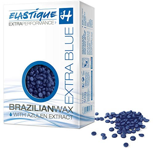 EXTRA BLUE Brazilian Wachs Filmwachs Elastique in Perlen 500 g Enthaarung ohne Vliesstreifen