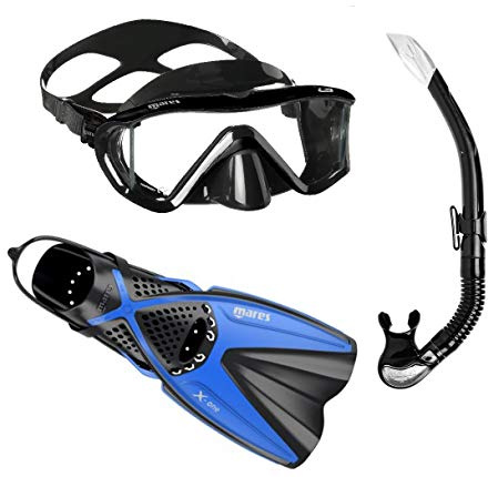 Mares i3 + X-One + Bay Schnorchelset (schwarz-blau, L/XL (44-47))