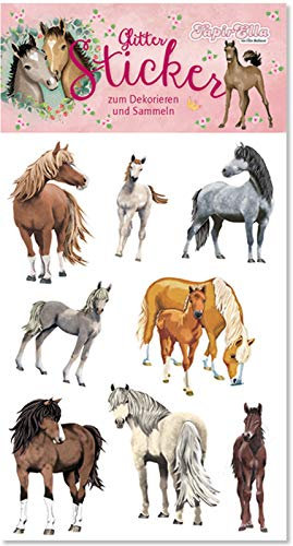 Glitter-Sticker * Pferde 3 - Fotorealistisch - * von Lutz Mauder | 72322 | als Mitgebsel für Kinder | Süsses Pferd Aufkleber zum Kindergeburtstag & Basteln
