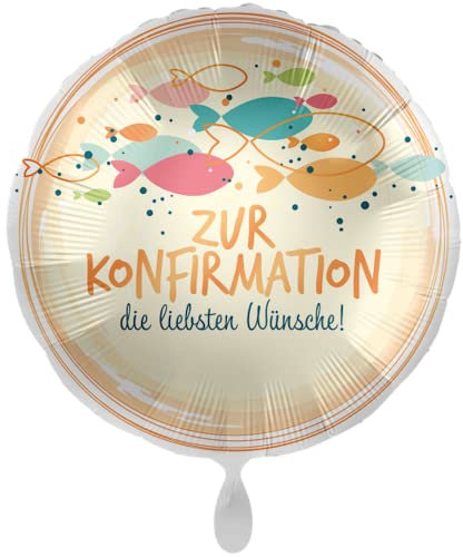 1 Ballon - Konfirmation Fish Swarm Ø 43cm ungefüllt