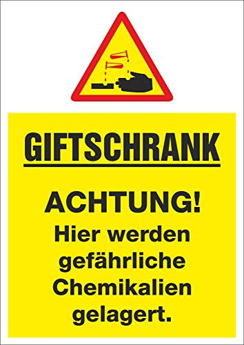Indigos UG Aufkleber Giftschrank - 148,5 mm x 210 mm - Hotel, Firma, Schutz, Kita, Arzt, Praxis - Sicherheit - Warnung