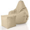 Green Bean 2er Set Sitzsack + Hocker - fertig befüllt - robust waschbar schmutzabweisend - Kinder & Erwachsene Bean Bag Bodenkissen Lounge Sitzhocker Relax-Sessel Gamer Gamingstuhl Pouf - Beige