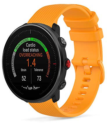 22mm Bracelet de Montres en Silicone Bande de Remplacement Poignet Sangle en Sports Compatible avec Polar Vantage M2 /Polar Vantage M/Polar Grit X (Ambre)