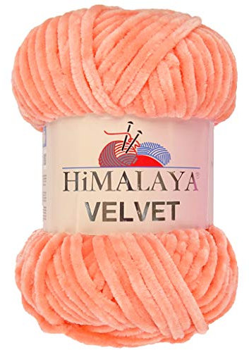 Marriner Himalaya Velvet - Filato super spesso, 100% poliestere, 14/16 strati, per lavorare a maglia e uncinetto, vegano e ipoallergenico (pesca, gomitolo singolo da 100 g)
