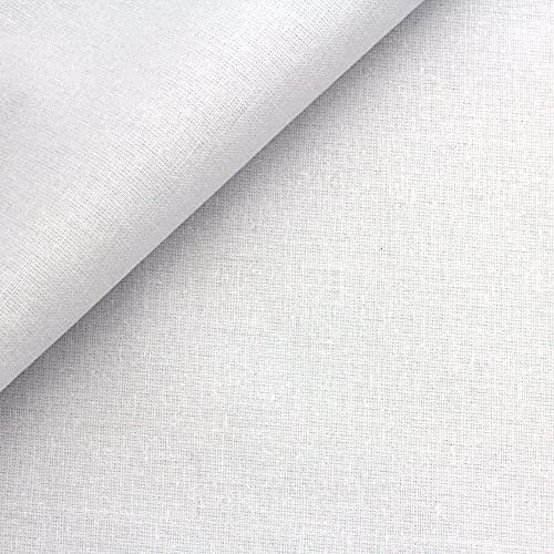 Popeline Stoff Uni Baumwollstoff 100% Baumwolle Webware Meterware (Weiß, 200 cm x 155 cm)