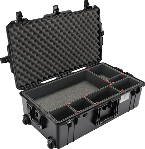 PELI 1615 Air Leichter Wasserdichter Trolley für Kamera Equipment, Wasser- und Staubdicht, 71L Volumen, TrekPak Einteilungssystem (Anpassbar), Farbe: Schwarz