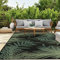 VIMODA In- und Outdoor Teppich Terrassen & Balkon Küche Teppich Palmen Design Schwarz, Maße:Ø 160 cm Rund