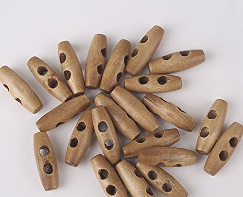NC 4cm 20Pcs 2 Löcher Horn Knebelknöpfe Nähen Knöpfe Holzknöpfe Holz Nähen Knopfloch Nähen Holz Knebelknöpfe gebeizt Oval